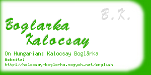 boglarka kalocsay business card